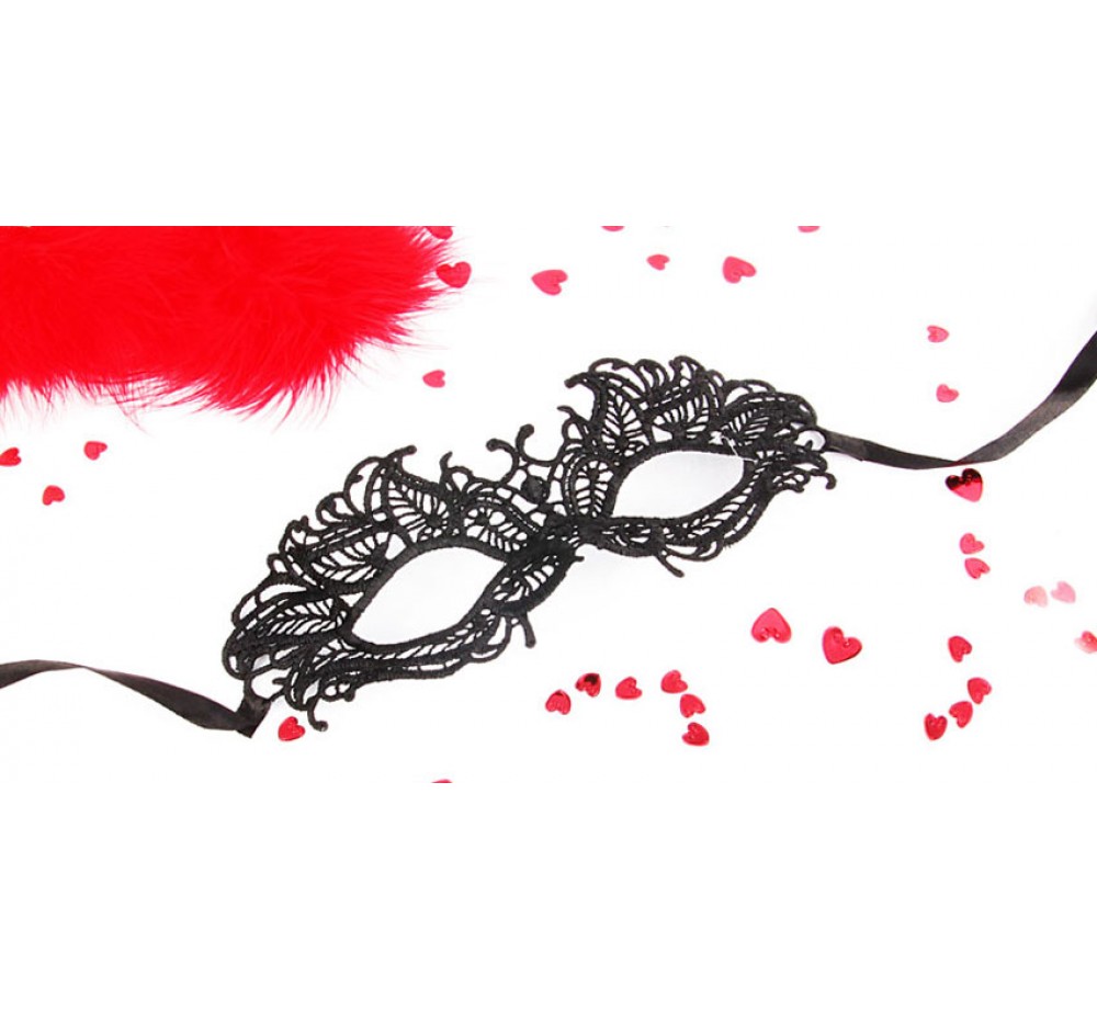 Маска ажурная АНДРЕА цвет чёрный, текстиль арт. EE-20363 Маска ажурная АНДРЕА цвет чёрный, текстиль арт. EE-20363