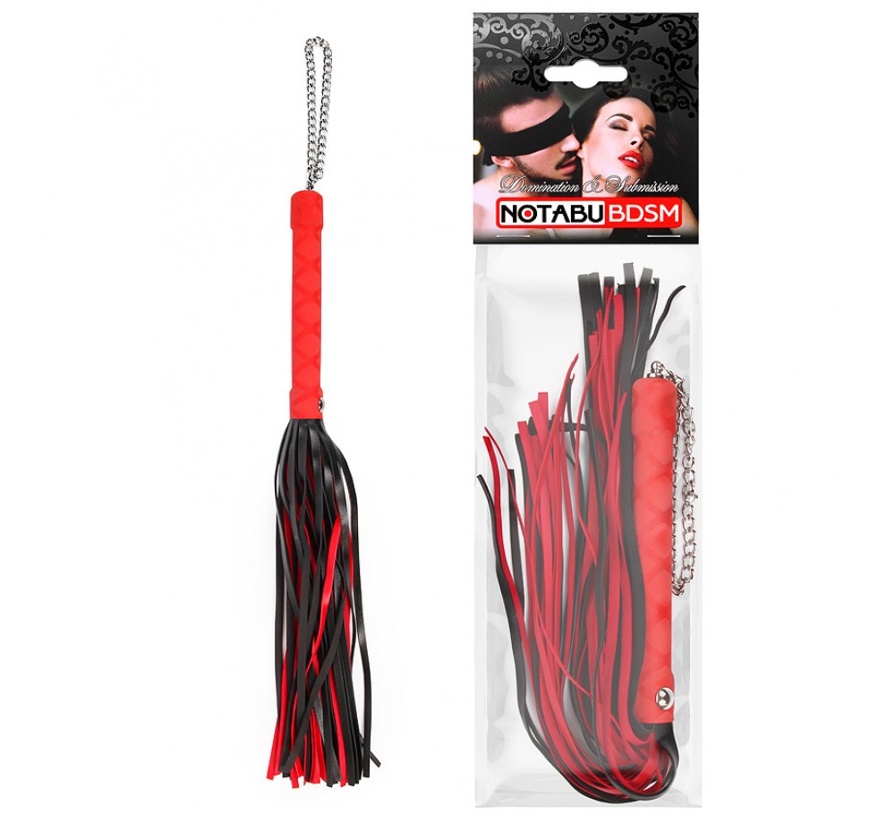 ПЛЕТЬ L ручки 160 мм, L хвоста 240 мм, цвет чёрный/красный арт. NTB-80647