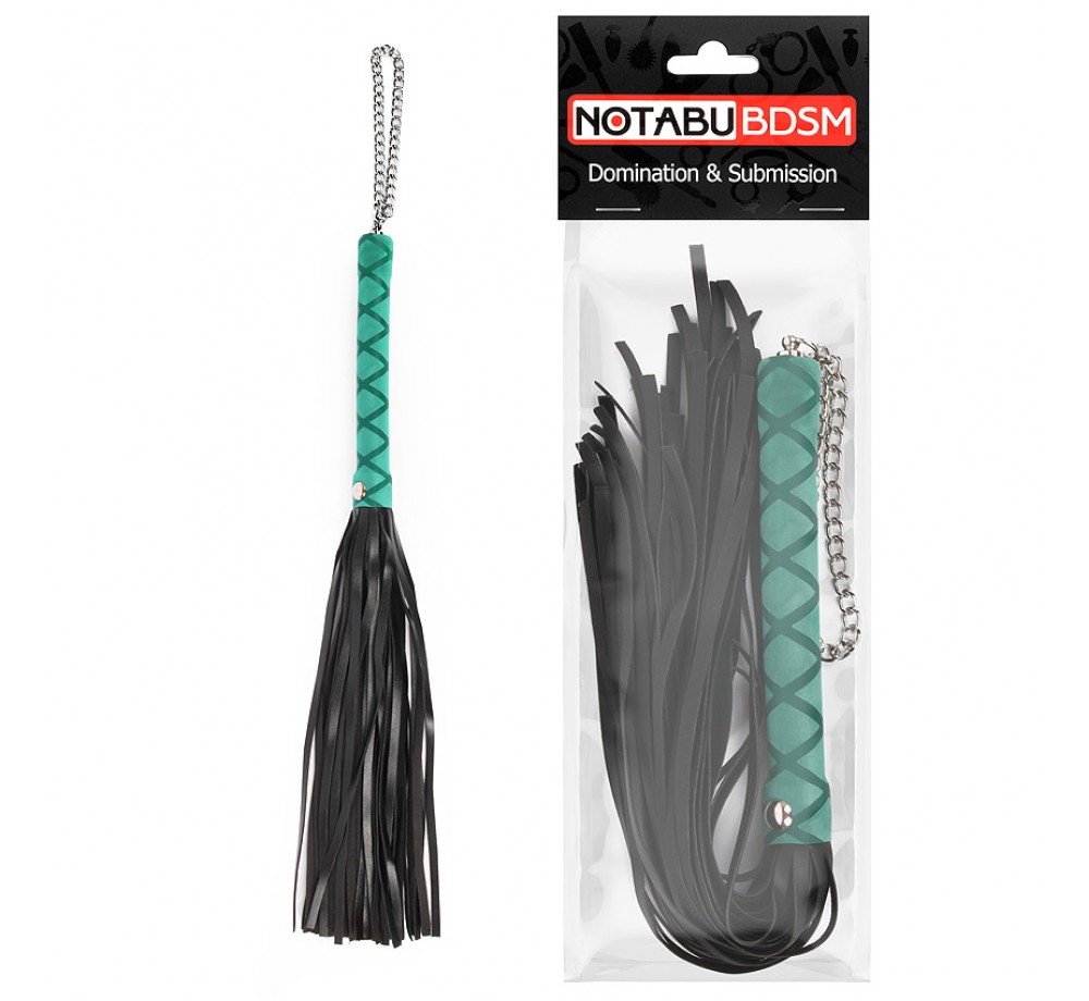 ПЛЕТЬ L ручки 160 мм, L хвоста 240 мм, цвет чёрный/бирюзовый арт. NTB-80644