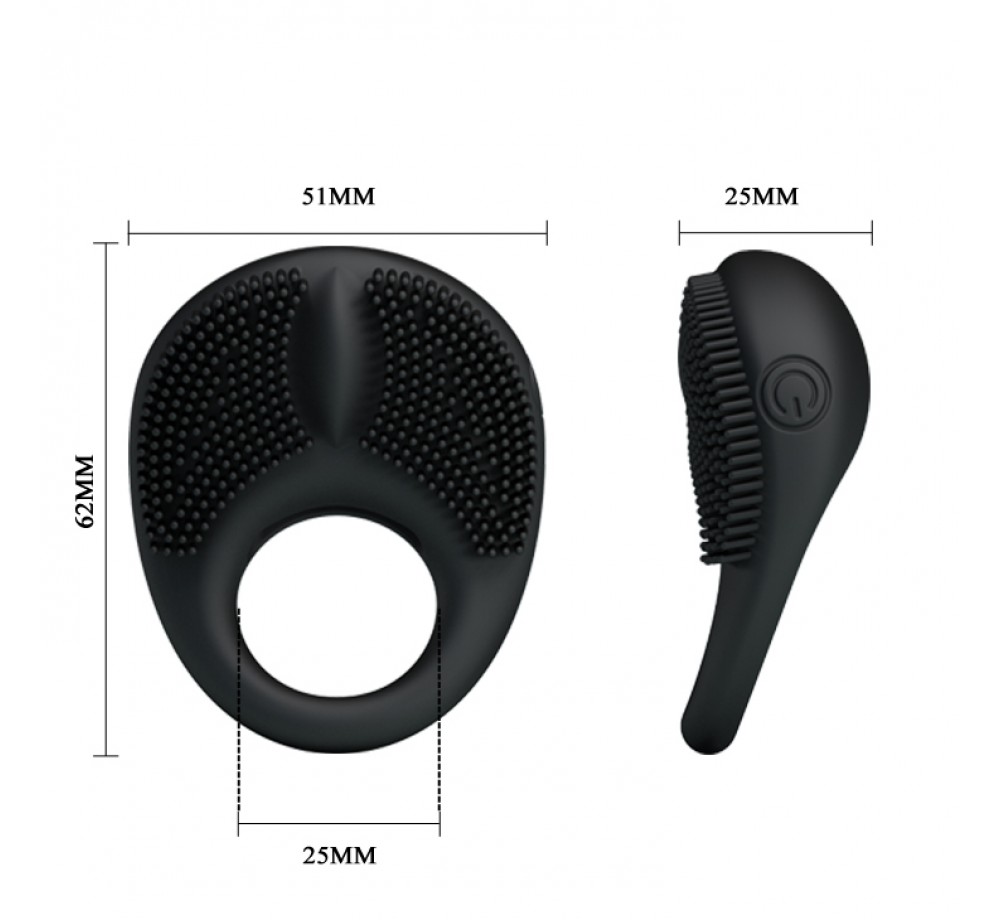 Вибрирующее эрекционное кольцо с щетинками Вибрирующее эрекционное кольцо с щетинками