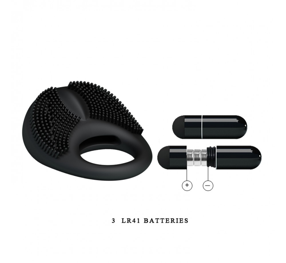 Вибрирующее эрекционное кольцо с щетинками Вибрирующее эрекционное кольцо с щетинками