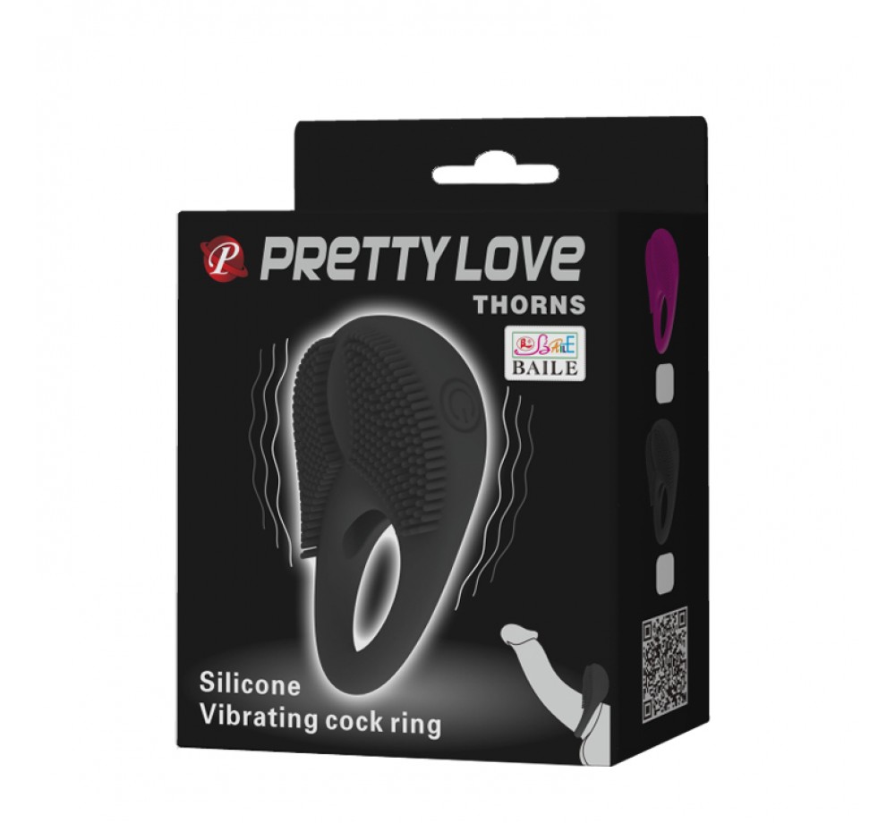 Вибрирующее эрекционное кольцо с щетинками Вибрирующее эрекционное кольцо с щетинками