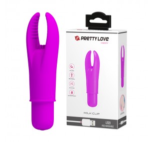 Мини-вибратор силиконовый Pretty love Hedy с рожками 9.9 см (BI-014599) 