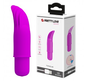 Вибратор силиконовый с язычками Gemma 8.8 см BI-014598, фиолетовый 