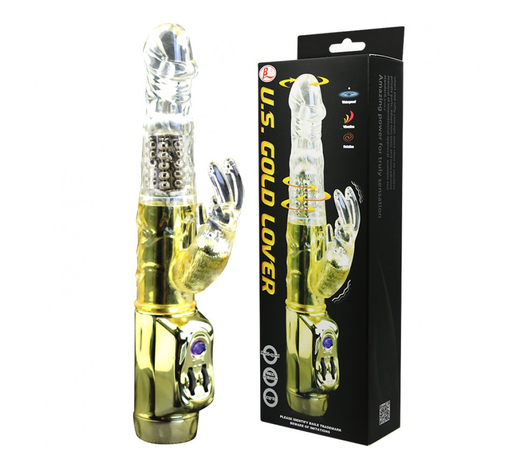 Вибромассажер - ротатор с клиторальным стимулятором GOLD LOVER, BW-037203J Вибромассажер - ротатор с клиторальным стимулятором GOLD LOVER, BW-037203J