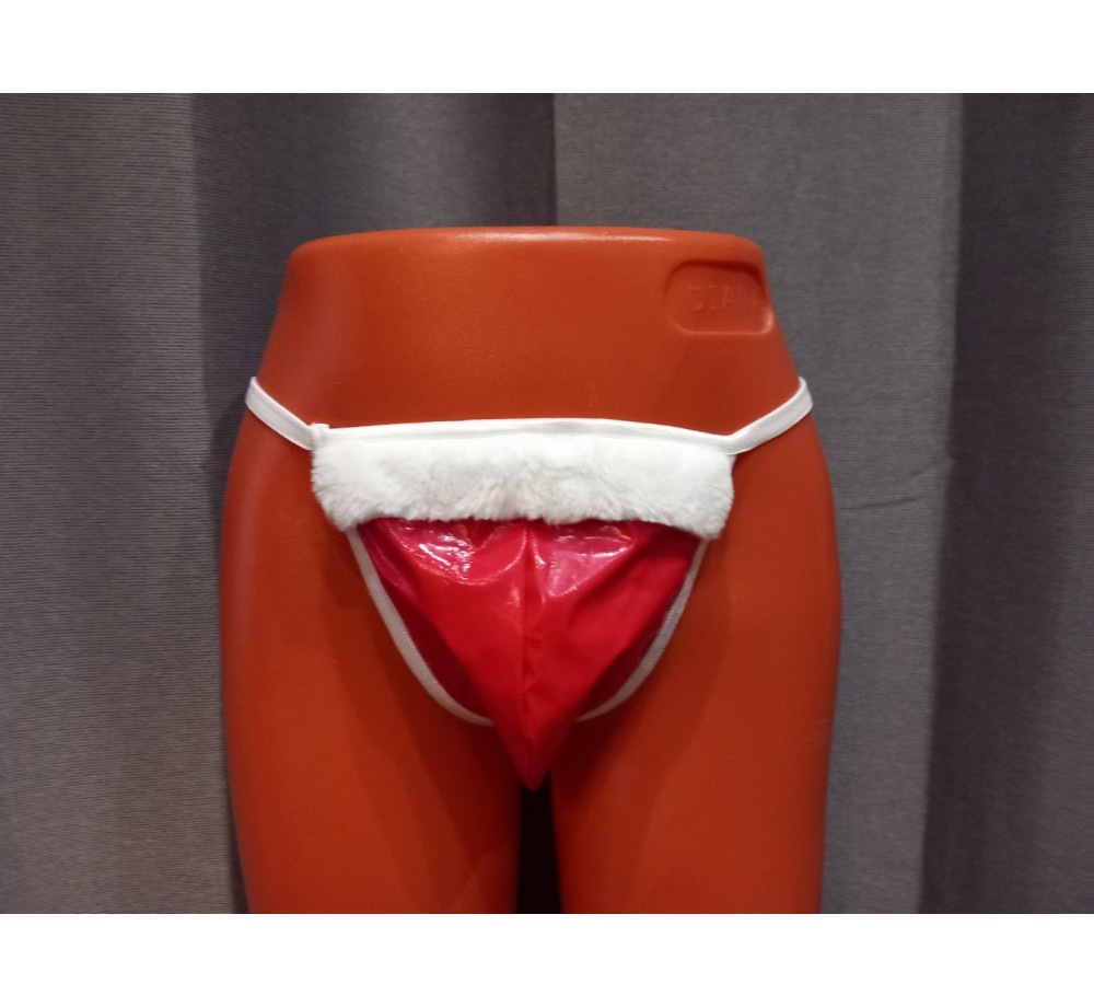 Мужские стринги,лаковые,цвет красный,размер S-L.