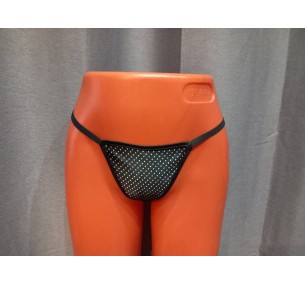 СТРИНГИ атласные в горошек,цвет черный,размер S СТРИНГИ атласные в горошек,цвет черный,размер S