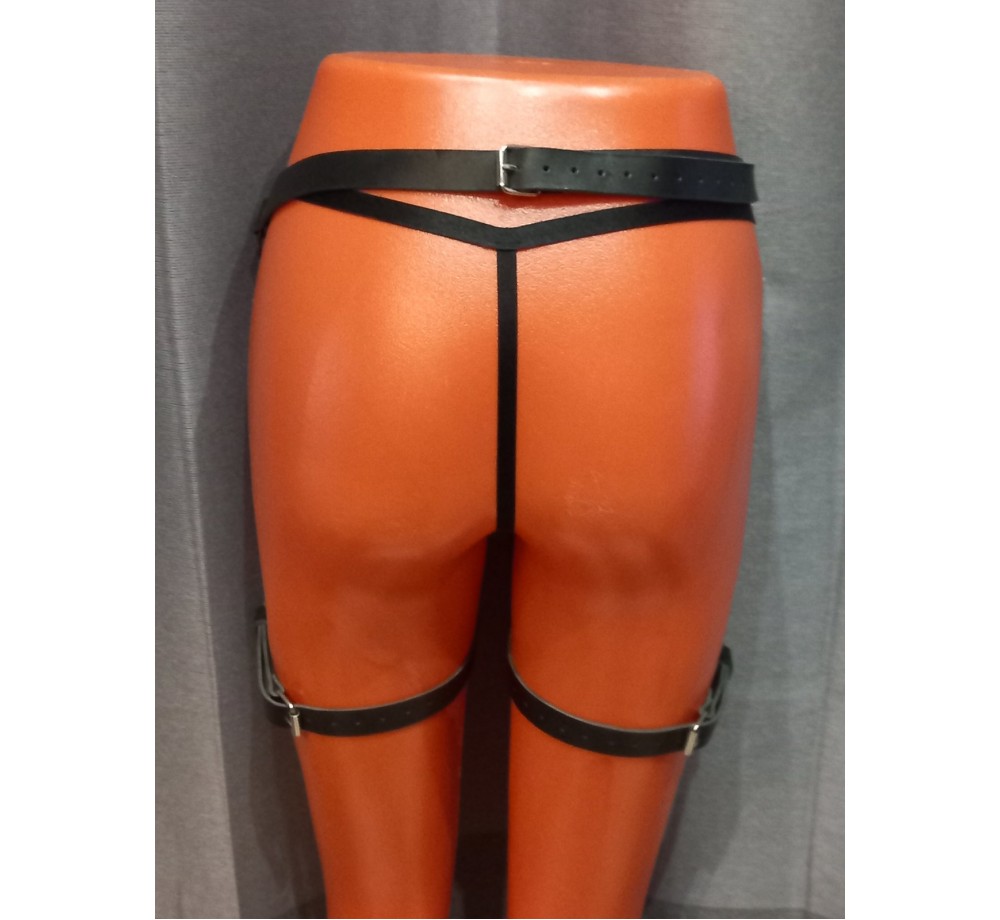 Гартер на бедра, натуральная кожа,цвет черный, размер OS Гартер на бедра, натуральная кожа,цвет черный, размер OS