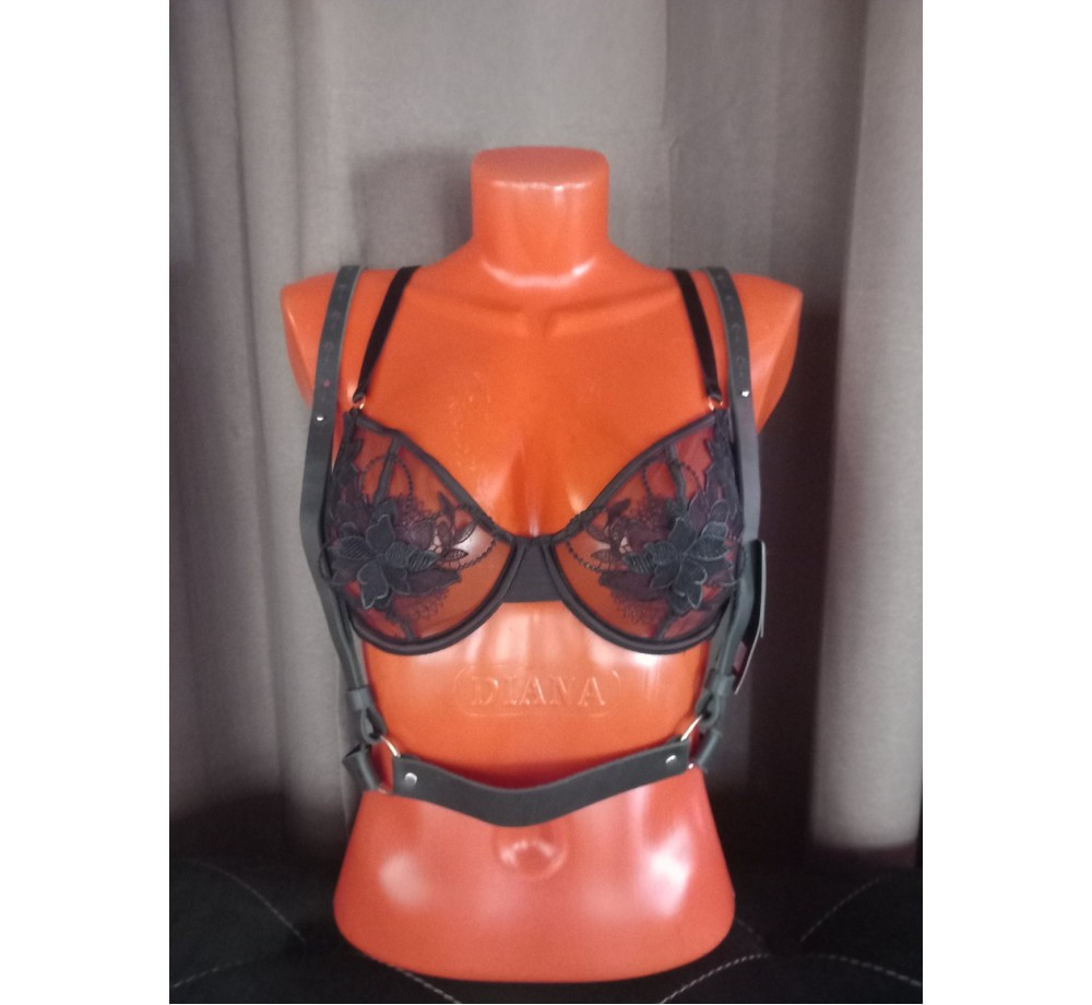 Портупея, натуральная кожа, цвет черный Портупея, натуральная кожа, цвет черный