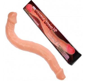 Двухголовый фаллоимитатор с хребтом,длина 36 см,цвет телесный, BW-010011G 