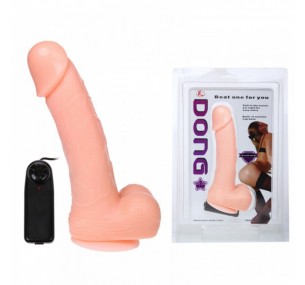 Вибратор реалистичный,с ротацией,на присоске,цвет телесный