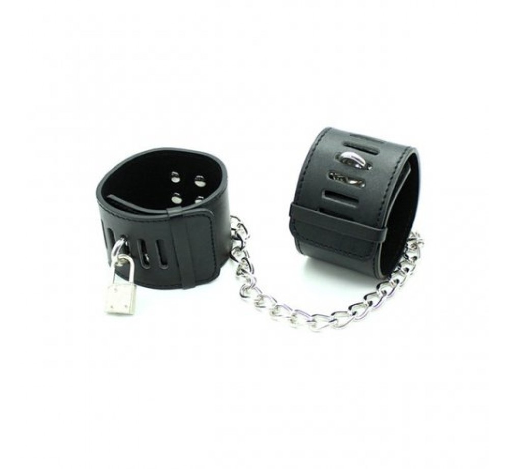 Наручники бондажные чёрные с цепочкой Наручники бондажные чёрные с цепочкой