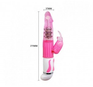 РОЗОВЫЙ ВИБРАТОР BAILE С КЛИТОРАЛЬНЫМ ВИБРОСТИМУЛЯТОРОМ И РОТАЦИЕЙ