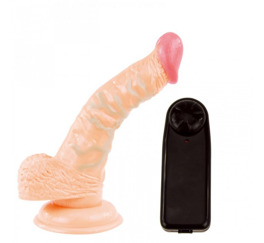 Ротатор на присоске с мошонкой реалистик, L - 16 см, D - 3,7 см, ТПР, мультискоростной Ротатор на присоске с мошонкой реалистик, L - 16 см, D - 3,7 см, ТПР, мультискоростной