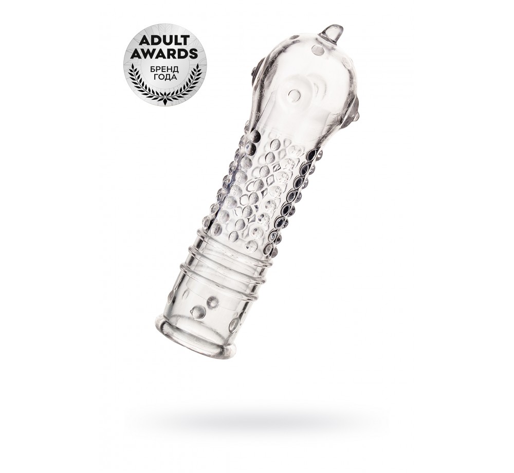 Насадка на пенис TOYFA A-Toys , TPR, прозрачный, длина 14,7 см