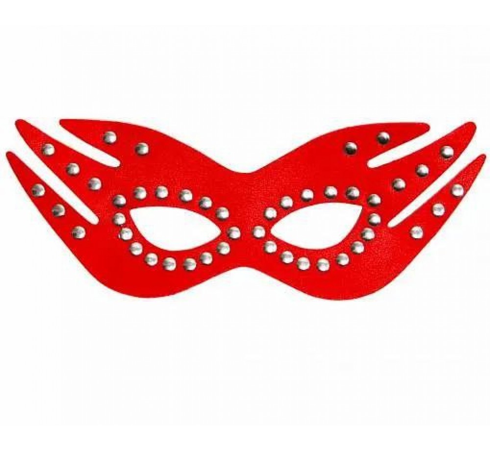 Маска на глаза красная с клепками Маска на глаза красная с клепками