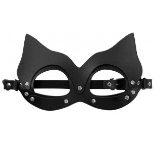 Маска кошки с заклепками,цвет черный,искусственная кожа Маска кошки с заклепками,цвет черный,искусственная кожа