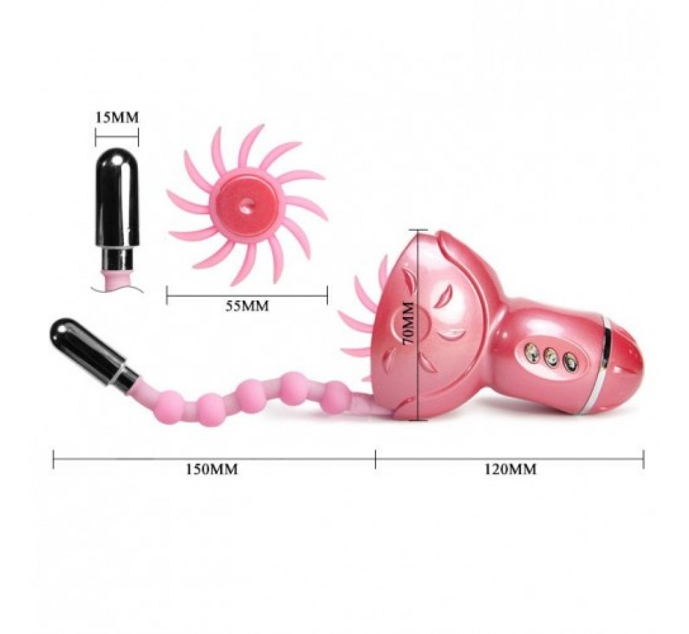 Клиторальный стимулятор с вагинальным/анальным отростком Клиторальный стимулятор с вагинальным/анальным отростком