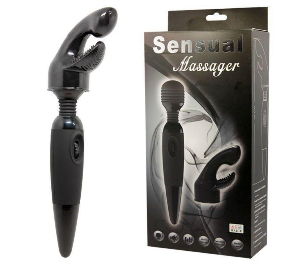 Вибромассажер Sensual Massager для тела со сменной насадкой на головку Вибромассажер Sensual Massager для тела со сменной насадкой на головку