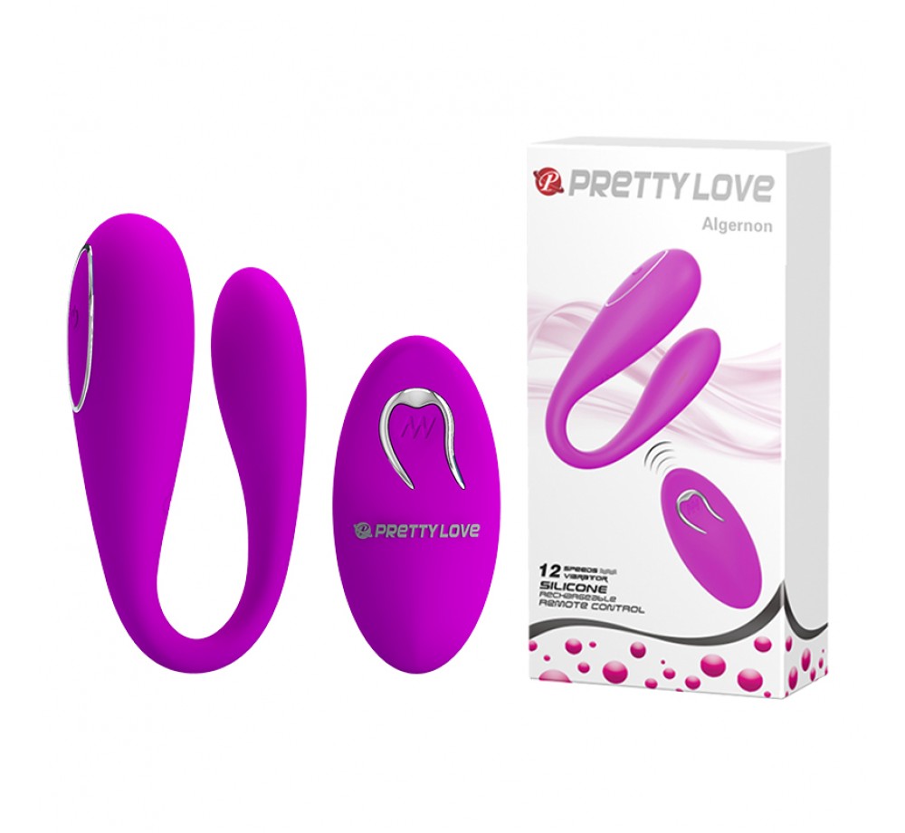 Вибратор для пар силикон Algernon BI-014582W, фиолетовый Вибратор для пар силикон Algernon BI-014582W, фиолетовый