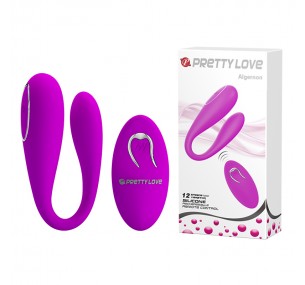 Вибратор для пар силикон Algernon BI-014582W, фиолетовый  Вибратор для пар силикон Algernon BI-014582W, фиолетовый