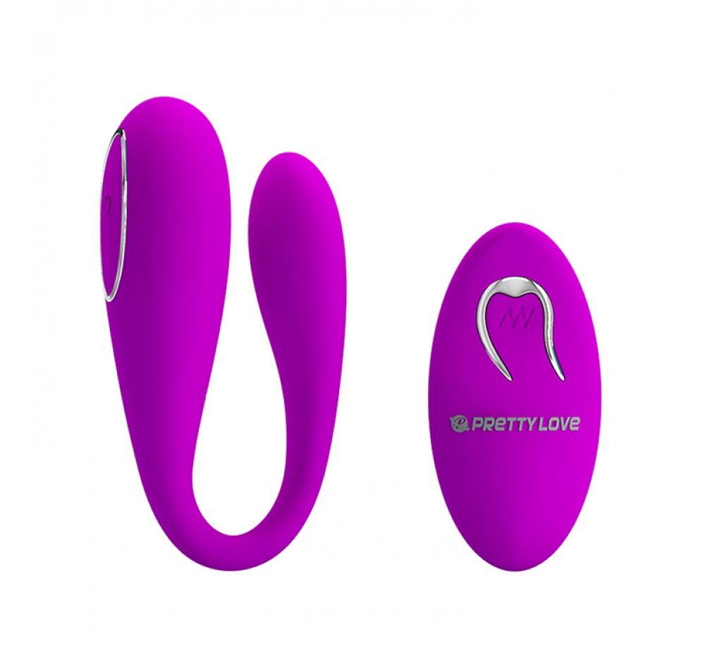 Вибратор для пар силикон Algernon BI-014582W, фиолетовый Вибратор для пар силикон Algernon BI-014582W, фиолетовый