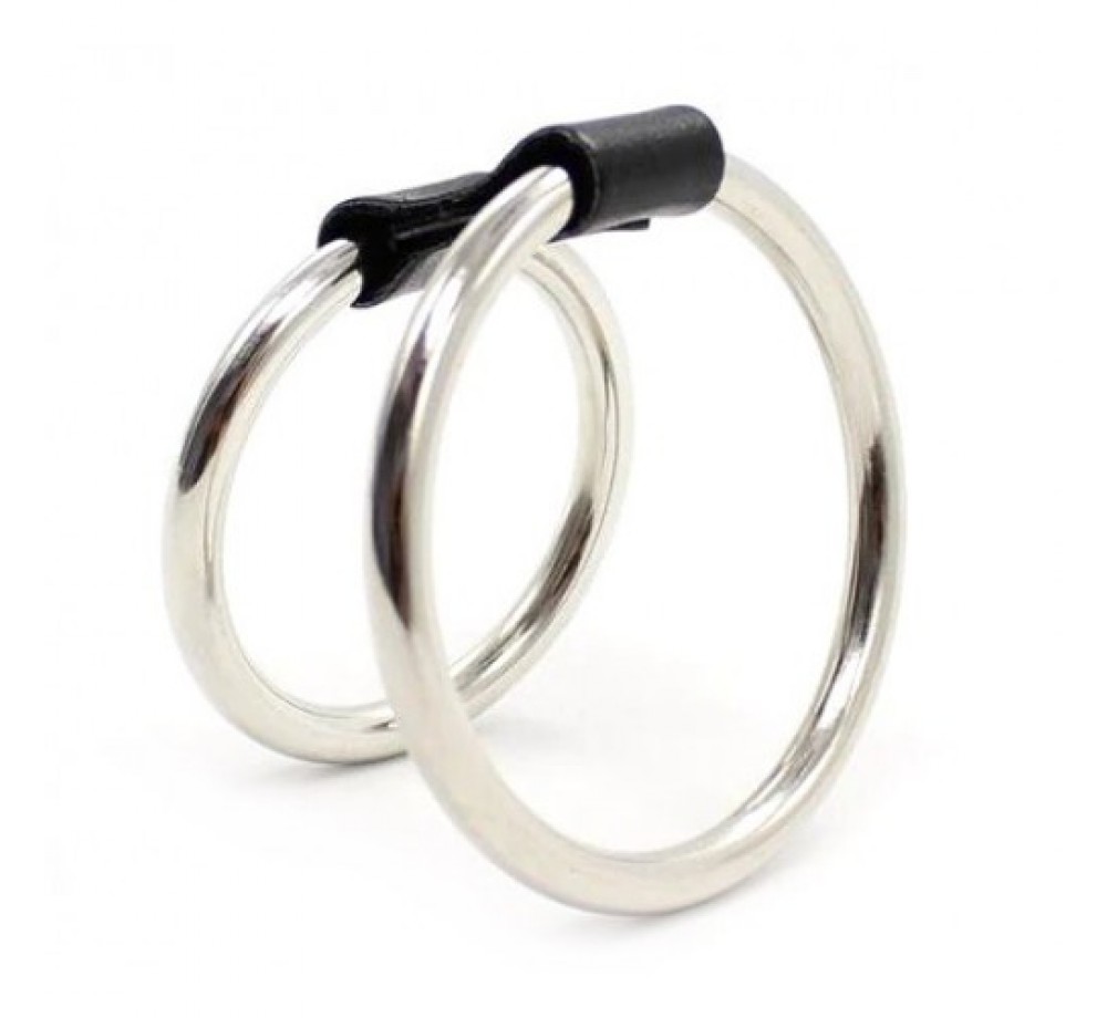 Комплект из двух стальных эрекционных колец на ремешке Комплект из двух стальных эрекционных колец на ремешке