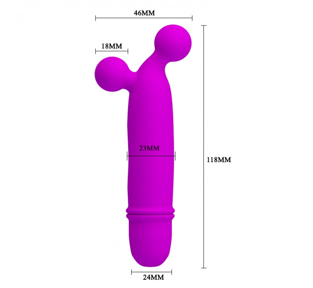 Вибратор силиконовый со стимулирующими шариками Goddard 11.8 см, лиловый Вибратор силиконовый со стимулирующими шариками Goddard 11.8 см, лиловый