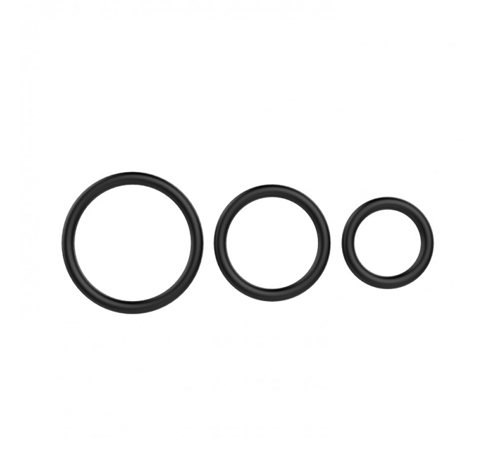 Набор из 3-х эрекционных колец Cock & Ball BI-026013, черный Набор из 3-х эрекционных колец Cock & Ball BI-026013, черный