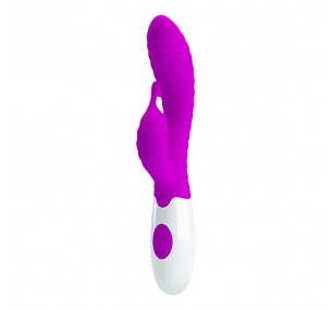 Вибратор силиконовый Pete 20 см, BI-014705, фиолетовый 