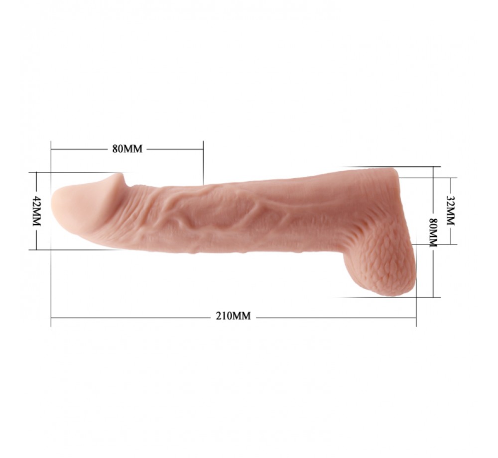 Насадка-удлинитель на пенис - 21 см. телесный BI-026238 Насадка-удлинитель на пенис - 21 см. телесный BI-026238