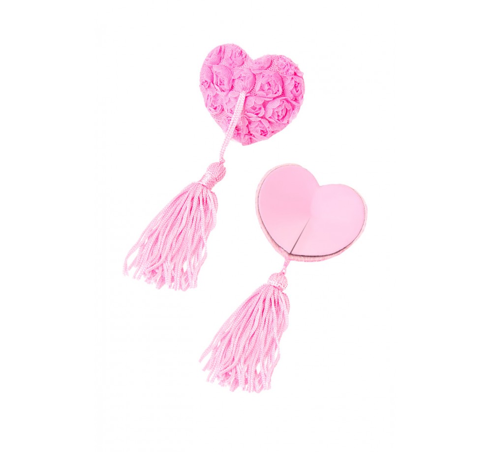 Пэстис Erolanta Lingerie Collection в форме сердец с розами и кисточками розовые, 790064 Пэстис Erolanta Lingerie Collection в форме сердец с розами и кисточками розовые, 790064