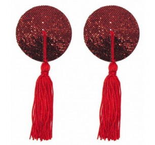 Пэстисы для груди красные с пайетками Пэстисы для груди красные с пайетками