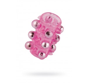 НАСАДКА С БУСИНКАМИ TOYFA, TPE, РОЗОВАЯ, 5 СМ 