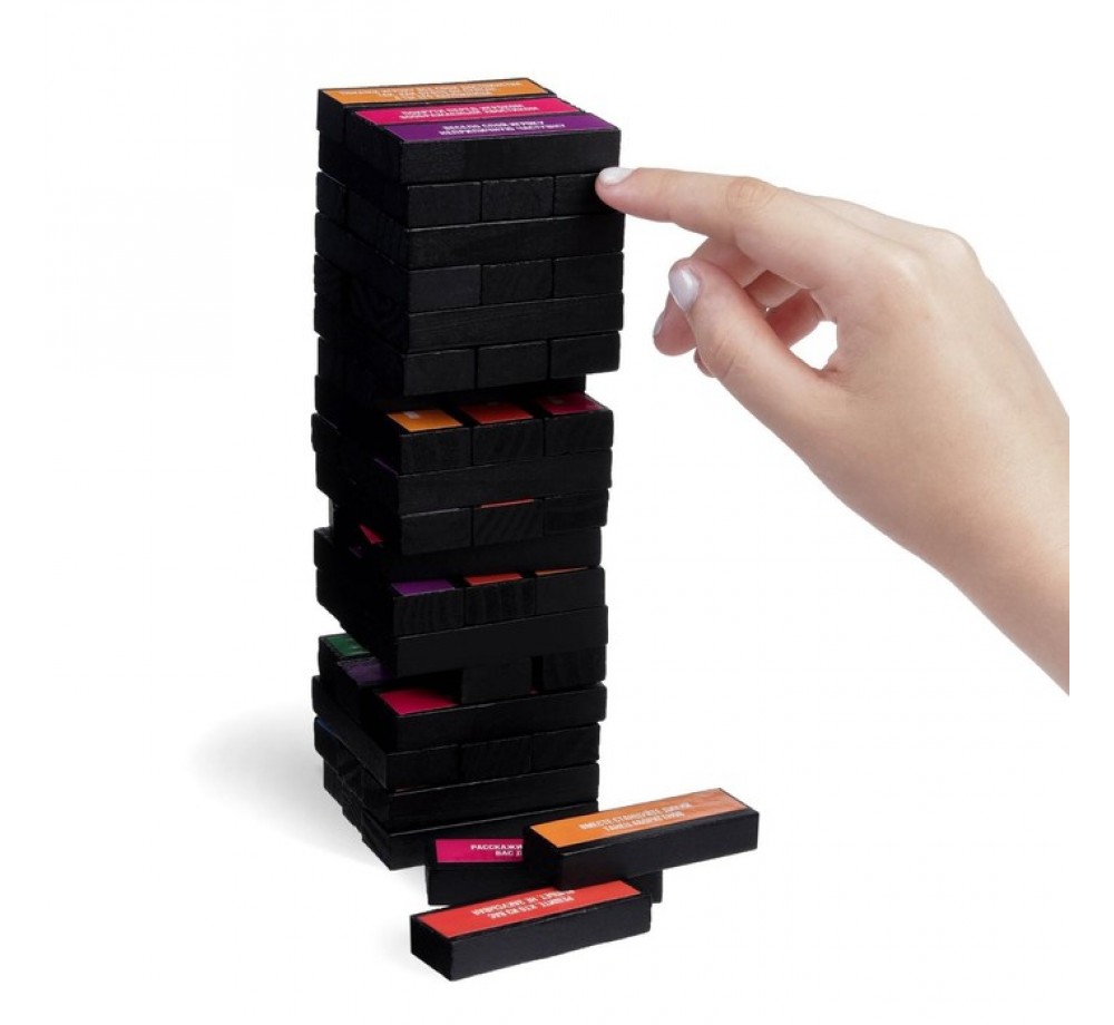 Игра Падающая башня «Искушение» с фантами, 54 бруска, 18+. Игра Падающая башня «Искушение» с фантами, 54 бруска, 18+.