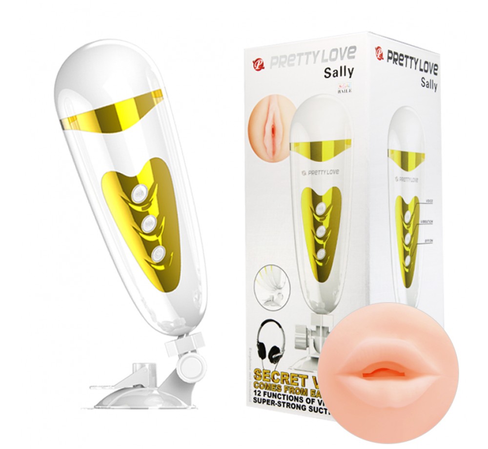 Мастурбатор Sally (BM-00900T50-2), белый/золотой Мастурбатор Sally (BM-00900T50-2), белый/золотой