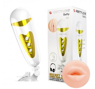 Мастурбатор Sally (BM-00900T50-2), белый/золотой Мастурбатор Sally (BM-00900T50-2), белый/золотой