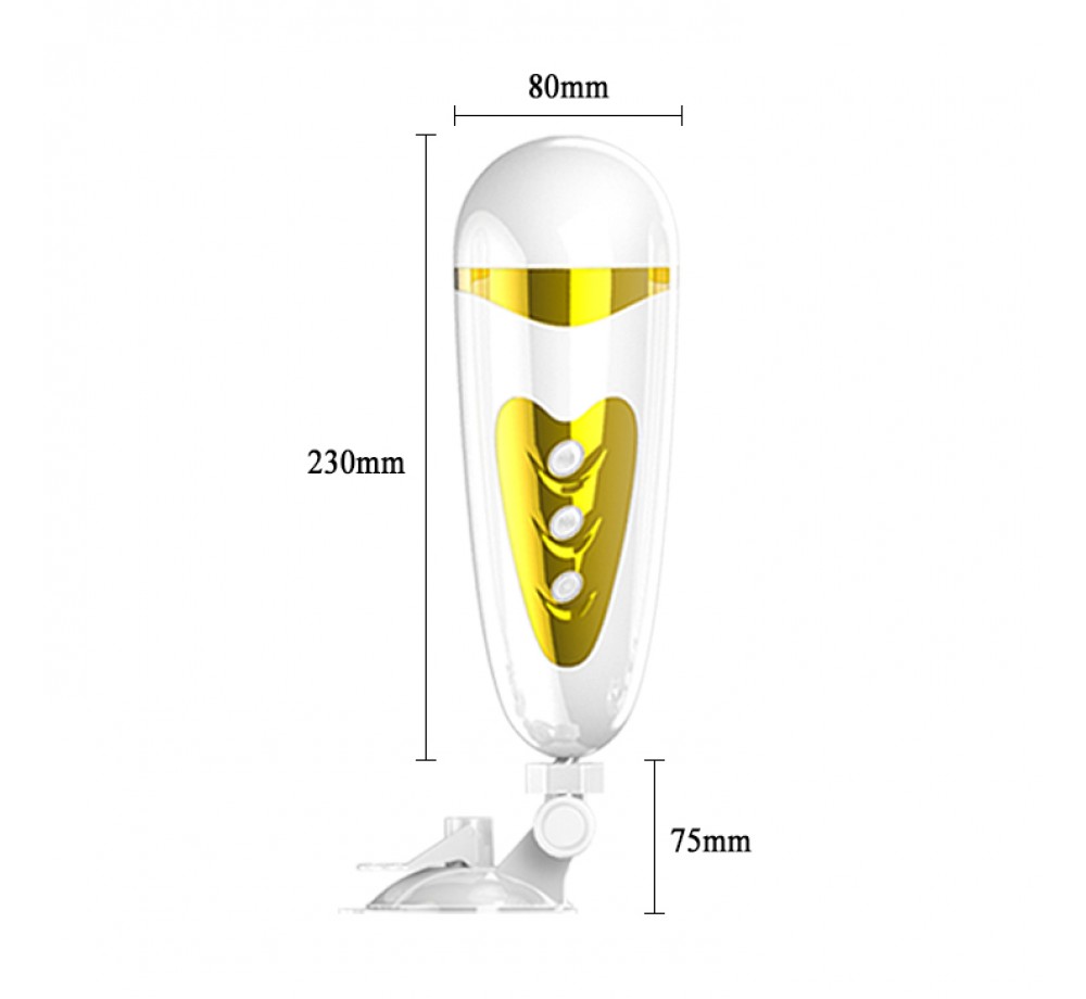 Мастурбатор Sally (BM-00900T50-2), белый/золотой Мастурбатор Sally (BM-00900T50-2), белый/золотой