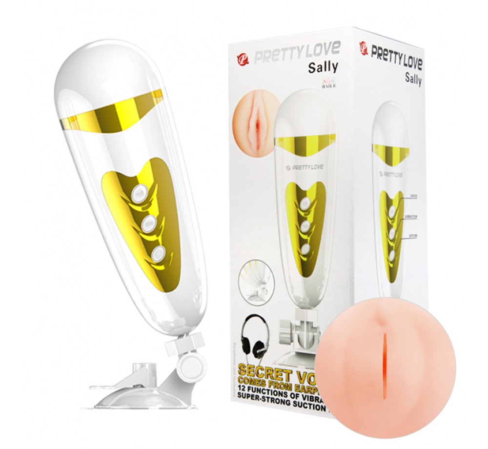 Мега-мастурбатор Sally(BM-00900T50-3), белый/золотой Мега-мастурбатор Sally(BM-00900T50-3), белый/золотой