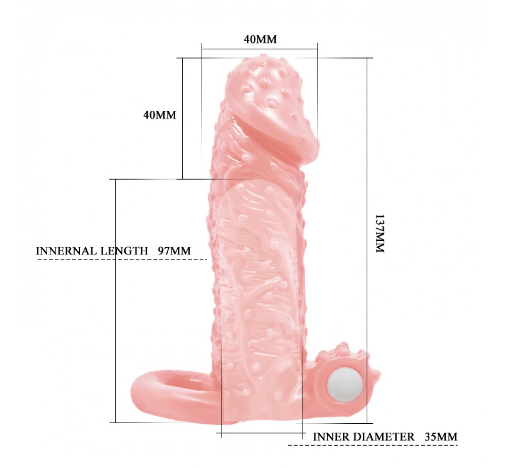 Насадка с вибрацией Brave men BI-016010-1 (телесная) Насадка с вибрацией Brave men BI-016010-1 (телесная)