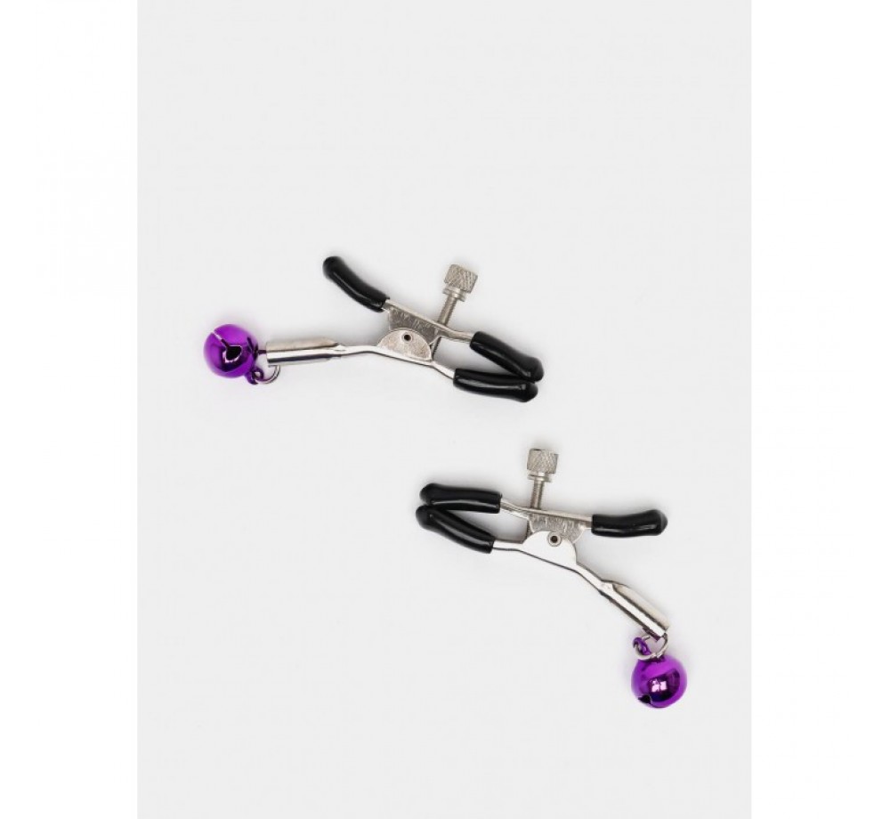 Зажимы на соски, один шарик, фиолетовый. 333-2 Зажимы на соски, один шарик, фиолетовый. 333-2