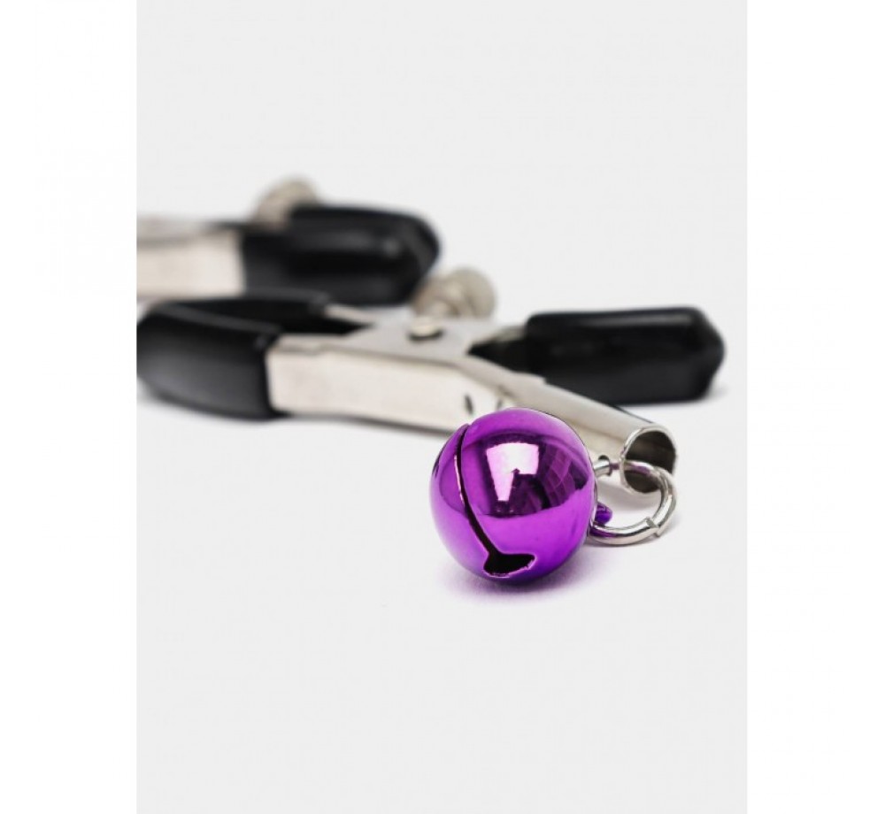 Зажимы на соски, один шарик, фиолетовый. 333-2 Зажимы на соски, один шарик, фиолетовый. 333-2