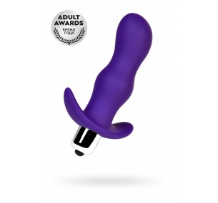 Анальная пробка с вибрацией A-Toys by TOYFA размера S, силикон, фиолетовая, 11,2 см
