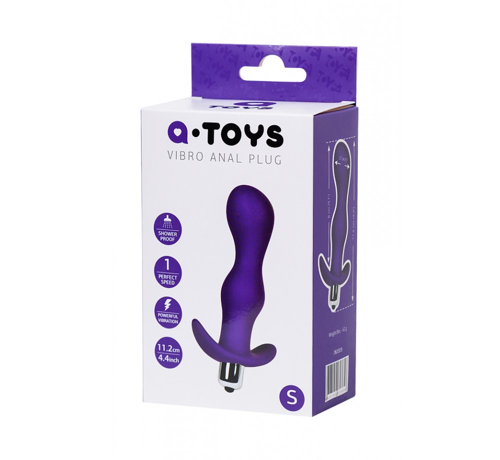 Анальная пробка с вибрацией A-Toys by TOYFA размера S, силикон, фиолетовая, 11,2 см Анальная пробка с вибрацией A-Toys by TOYFA размера S, силикон, фиолетовая, 11,2 см