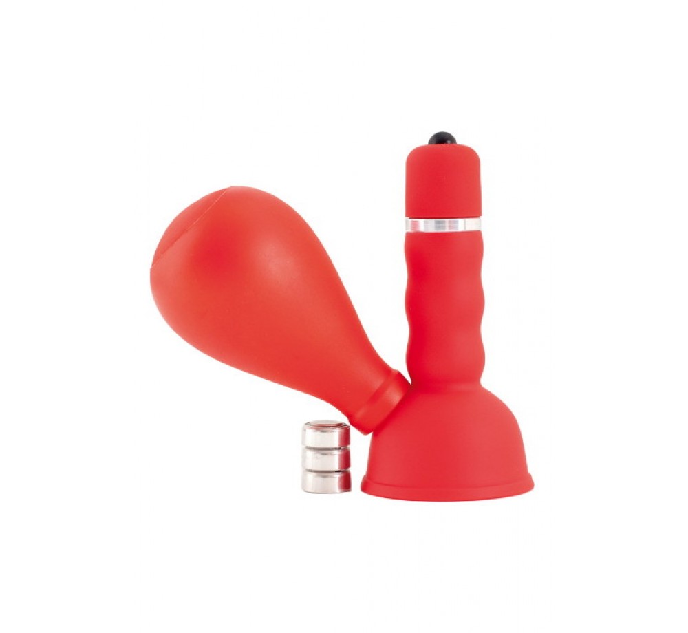 Вибромассажер для сосков Black & Red by TOYFA с грушей, ABS пластик, красный, 8,2 см Вибромассажер для сосков Black & Red by TOYFA с грушей, ABS пластик, красный, 8,2 см