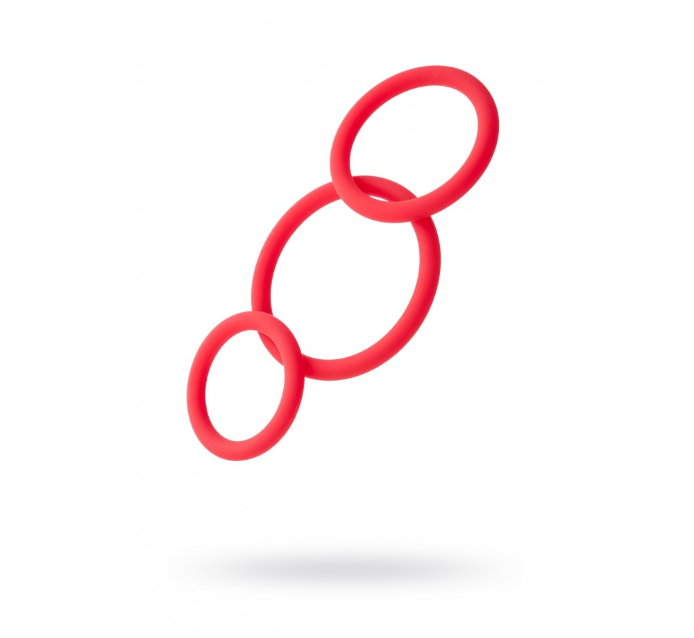 Набор эрекционных колец Black & Red TOYFA, силикон, красный, Ø6/5/4 см Набор эрекционных колец Black & Red TOYFA, силикон, красный, Ø6/5/4 см