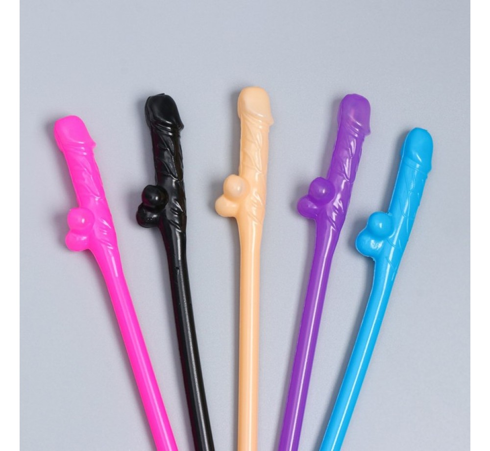 Трубочки коктейльные "18+", 5 штук, цвет микс Трубочки коктейльные "18+", 5 штук, цвет микс