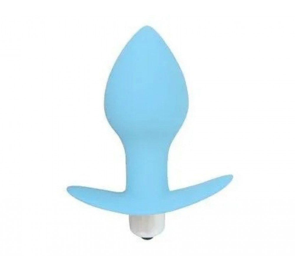 Анальная пробка с вибрацией и ограничителем 8 см Анальная пробка с вибрацией и ограничителем 8 см