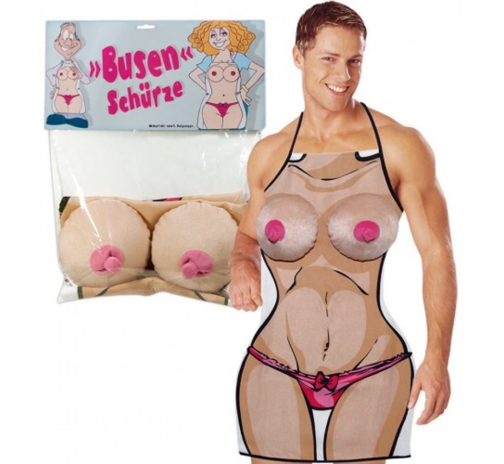 Кухонный фартук с объемной плюшевой грудью Busen