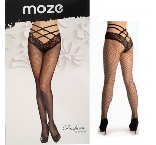 Секси-колготки - Колготки MOZE сетка с V-образным верхом черные, 9821 Секси-колготки - Колготки MOZE сетка с V-образным верхом черные, 9821